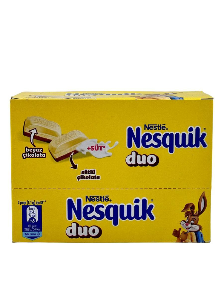 Плиточный шоколад Nesquik Duo, Шоколад Несквик Дуо, 6 шт х 70гр, Турция  #1