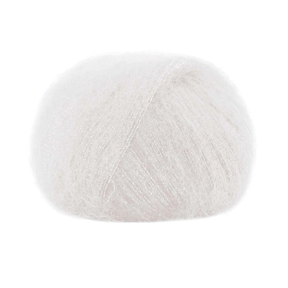 Пряжа для вязания Lana Gatto Silk Mohair Lux, 78% Мохер, 14% Шёлк, 4% Полиамид, 4% Полиэстер, 25г, 210м, #1