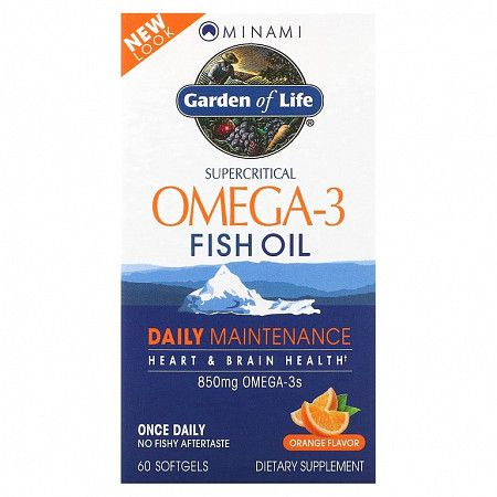 Garden of Life, Minami Nutrition, рыбий жир с омега-3 850 EPA/DHA апельсин, 60 капсул  #1