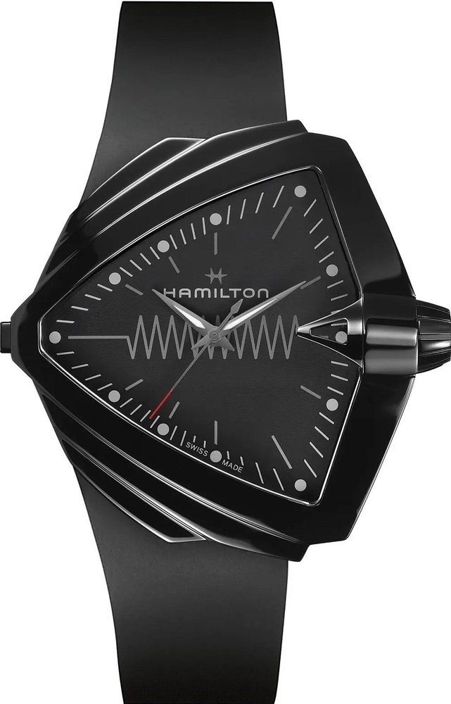 Швейцарские кварцевые наручные мужские часы Hamilton H24604330 на браслете из каучука, с водозащитой #1