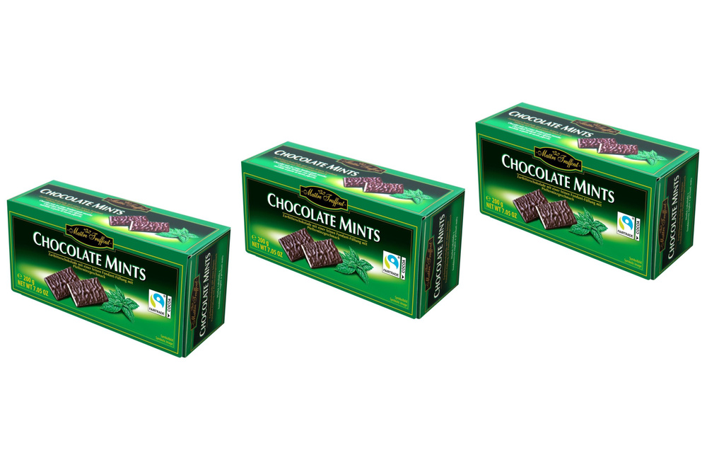 Темный шоколад с мятной начинкой в пластинках, 3шт по 200 г (600гр)  #1