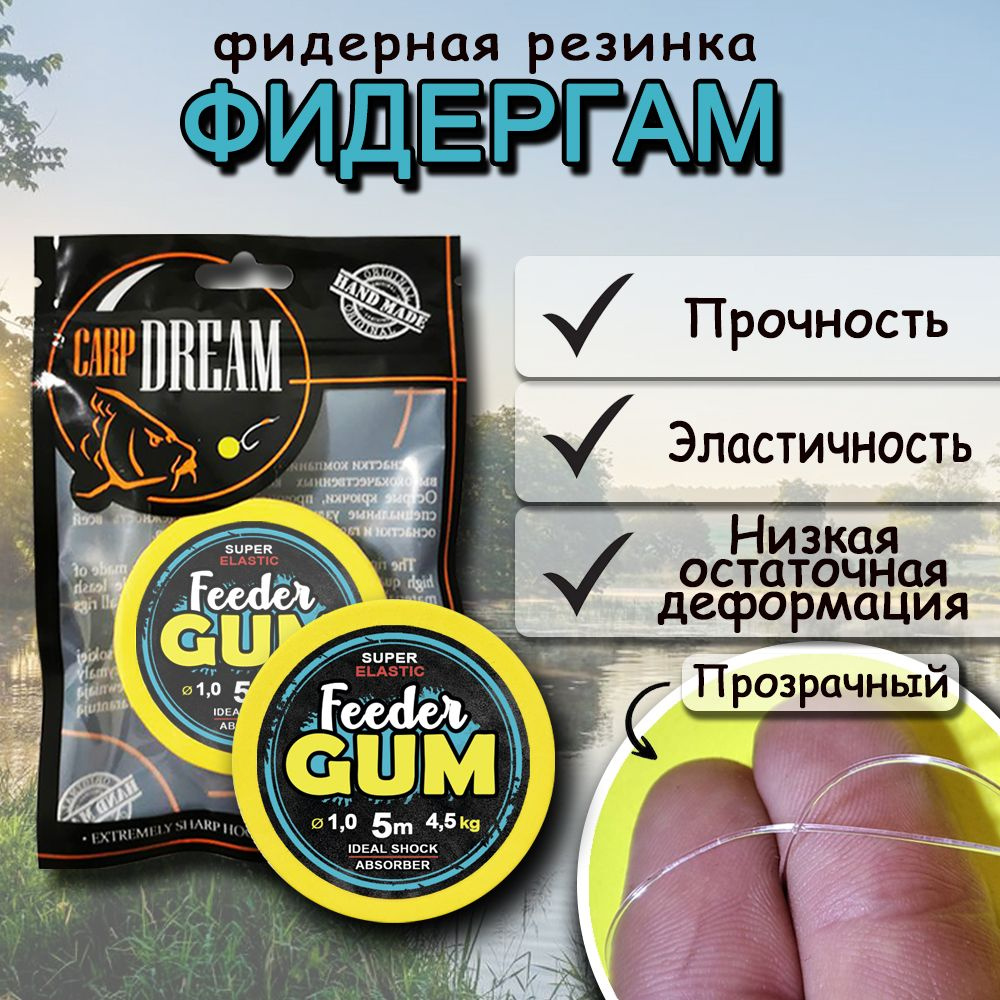 Резина для фидерной оснастки Feeder Gum Фидергам 1,0 мм. 5 метров  #1