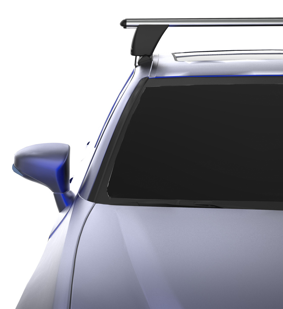 Багажник Turtle Tourmaline V4(kit101) на Fiat Punto III(199) 2012-2018 черный (аэродинамические поперечины #1