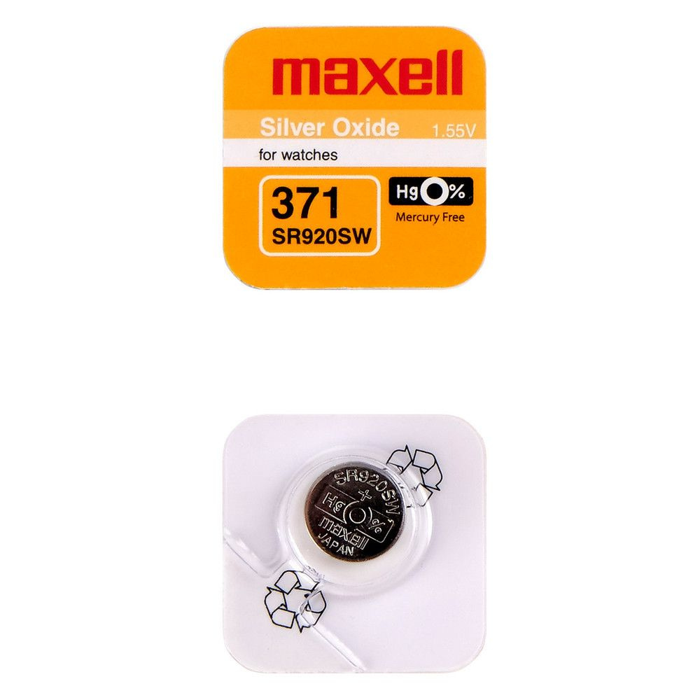 Maxell Батарейка 370, 371 (SR69, SR920), Серебряно-цинковый тип, 1,5 В, 2 шт  #1