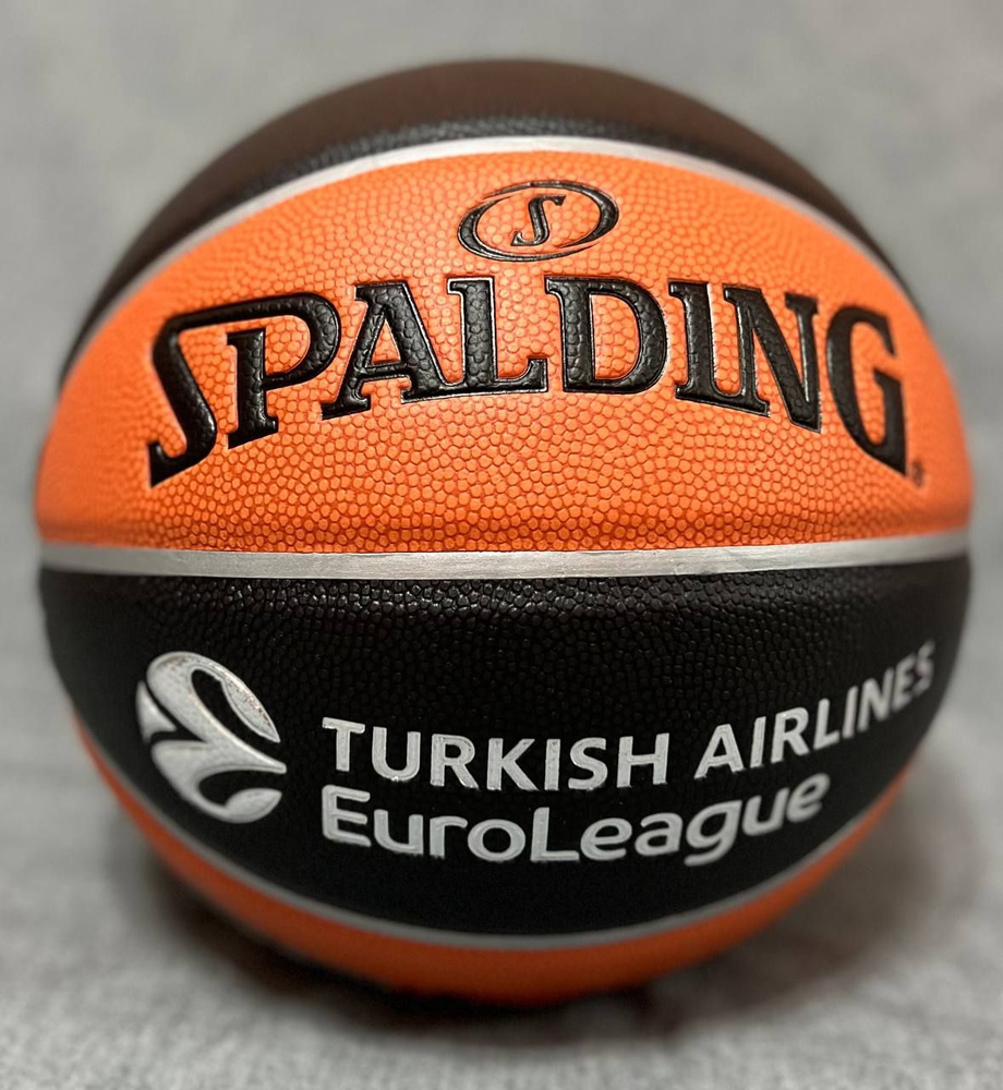 Spalding Мяч баскетбольный EUROLЕАGUЕ LEGACY TF-1000. Indoor, 7 размер, черный, коричневый  #1