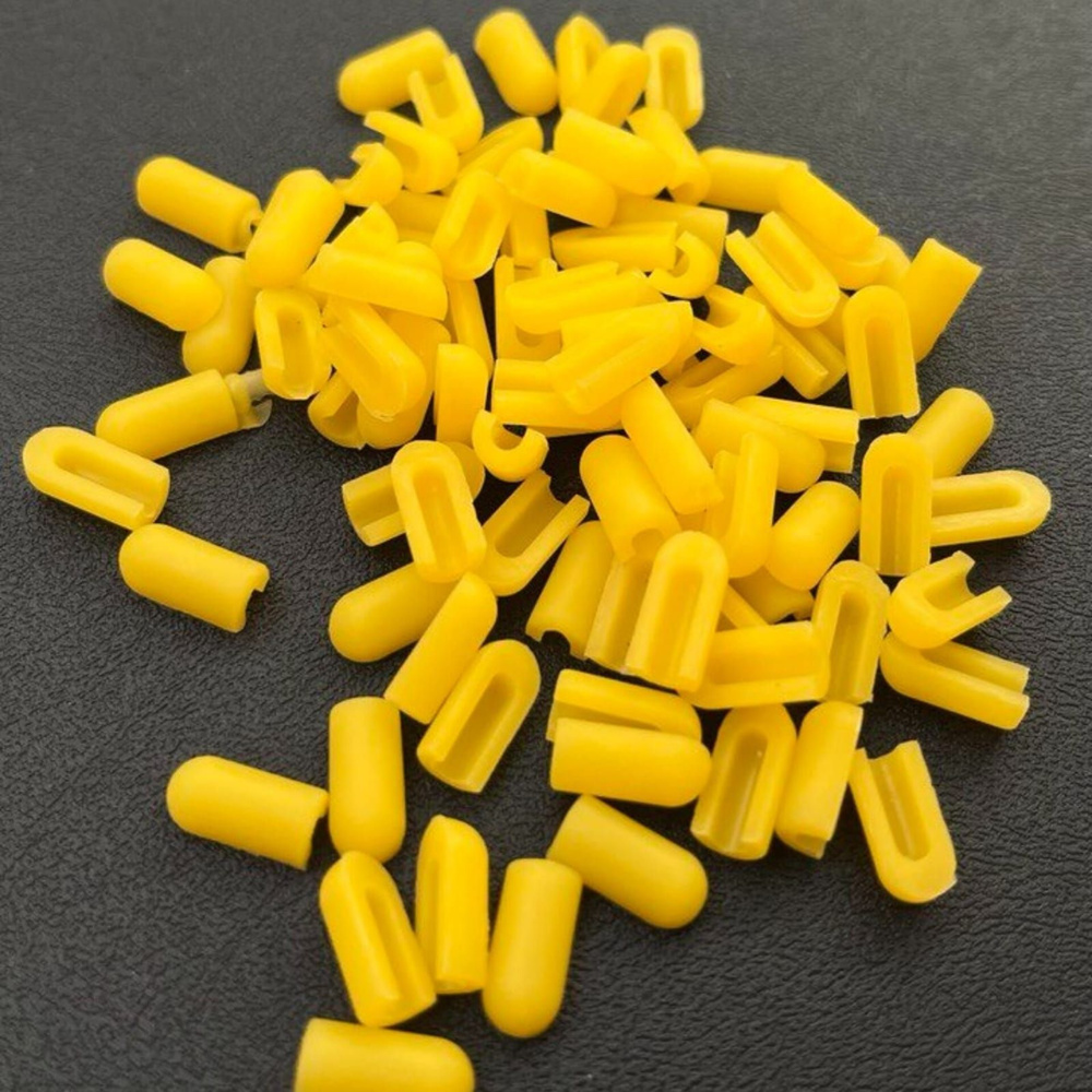 желтые заглушки для гибкого неона 6х12мм, силикон, 100 шт #1
