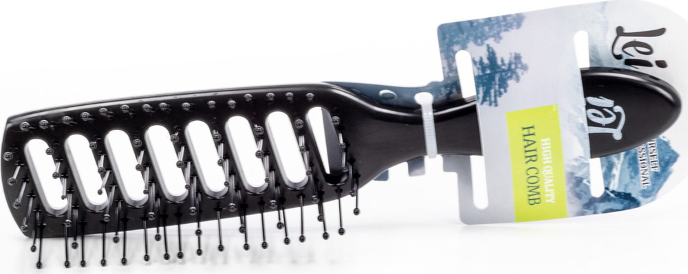 Расческа вентиляционная Lei / Лей с пластиковыми зубчиками черная 20.5см / уход за волосами  #1