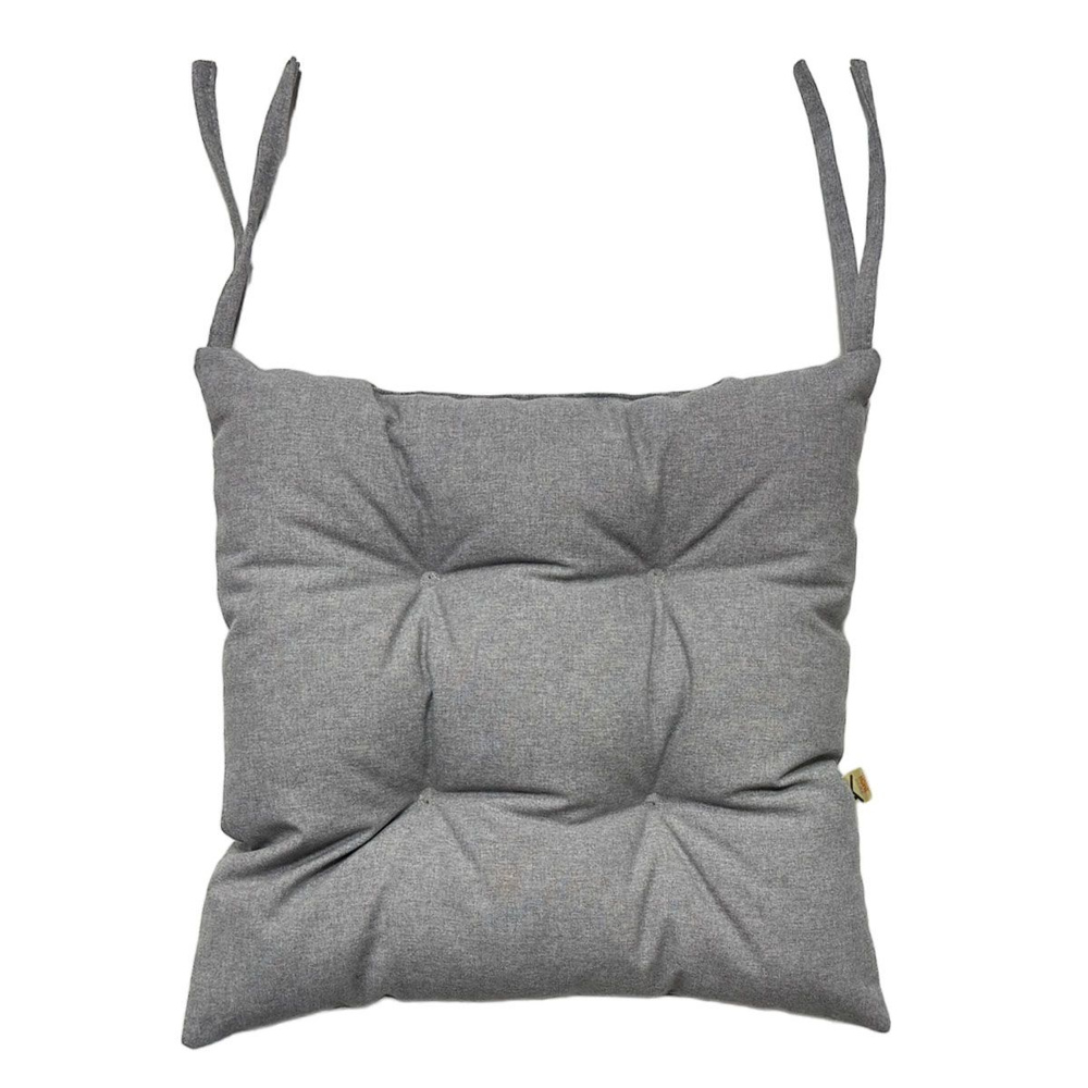 Подушка на стул, чехол несъемный, с завязками MATEX MELANGE 42х42. Цвет светло-серый, арт.33-035  #1