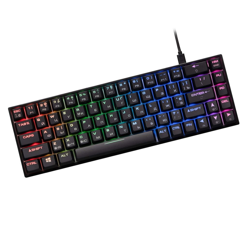 2E Клавиатура проводная Клавиатура 2E Gaming KG380 RGB, Blue switch, Black  #1