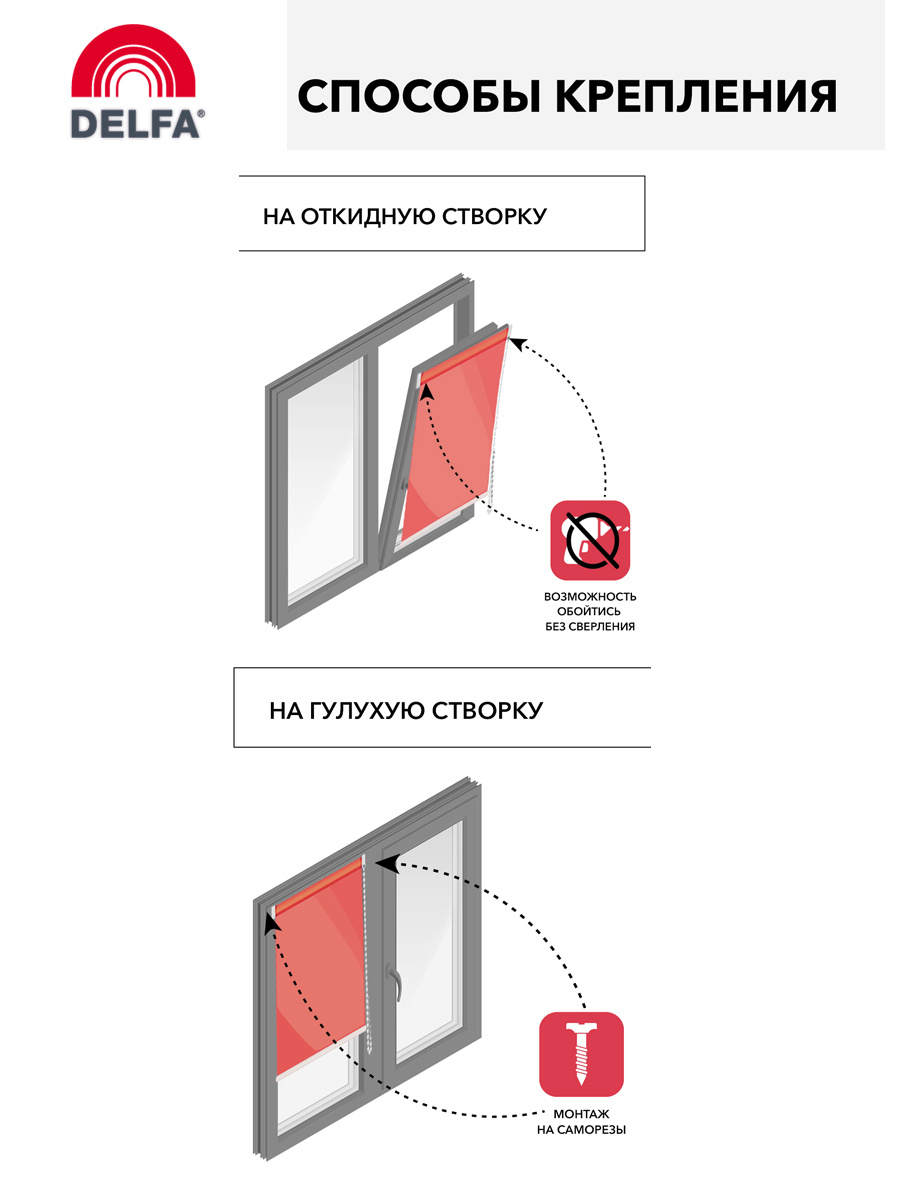 способы крепления рулонной шторы день ночь