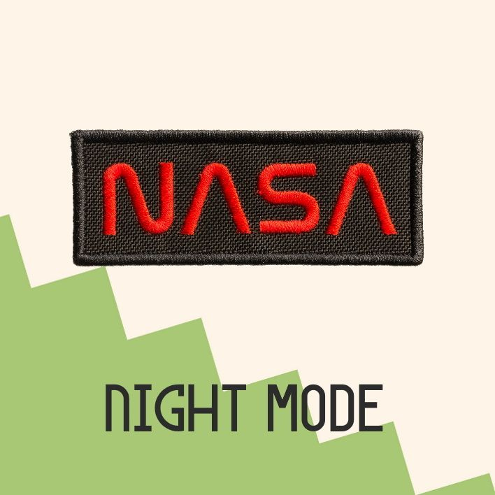 Нашивка на одежду патч прикольные шевроны на термо плёнке NASA текстовый (Чёрный) 3,4х8,9 см