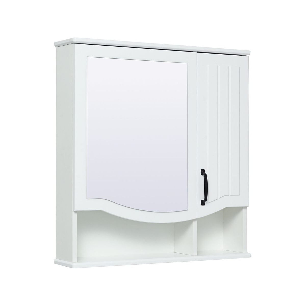 Зеркало шкаф для ванной / Runo / Марсель 65 / белый / полка для ванной