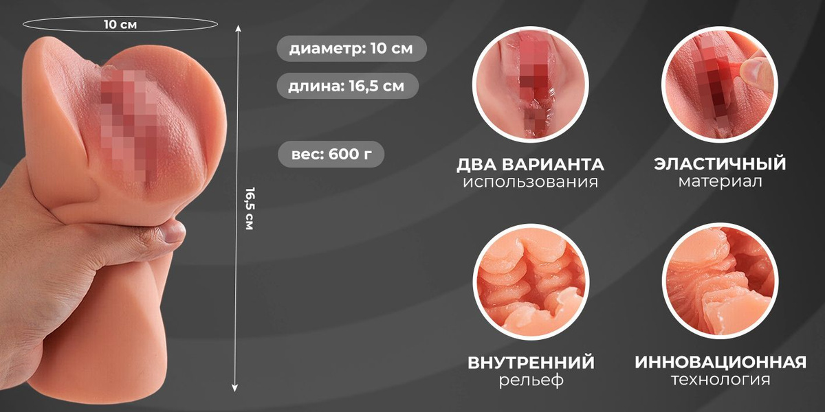 Мастурбатор двусторонний реалистичный для мужчин TOYMATE