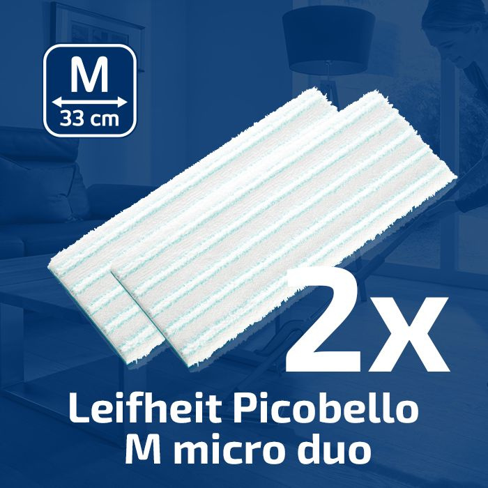 Комплект из 2-х сменных насадок для швабры Leifheit Picobello M micro duo.