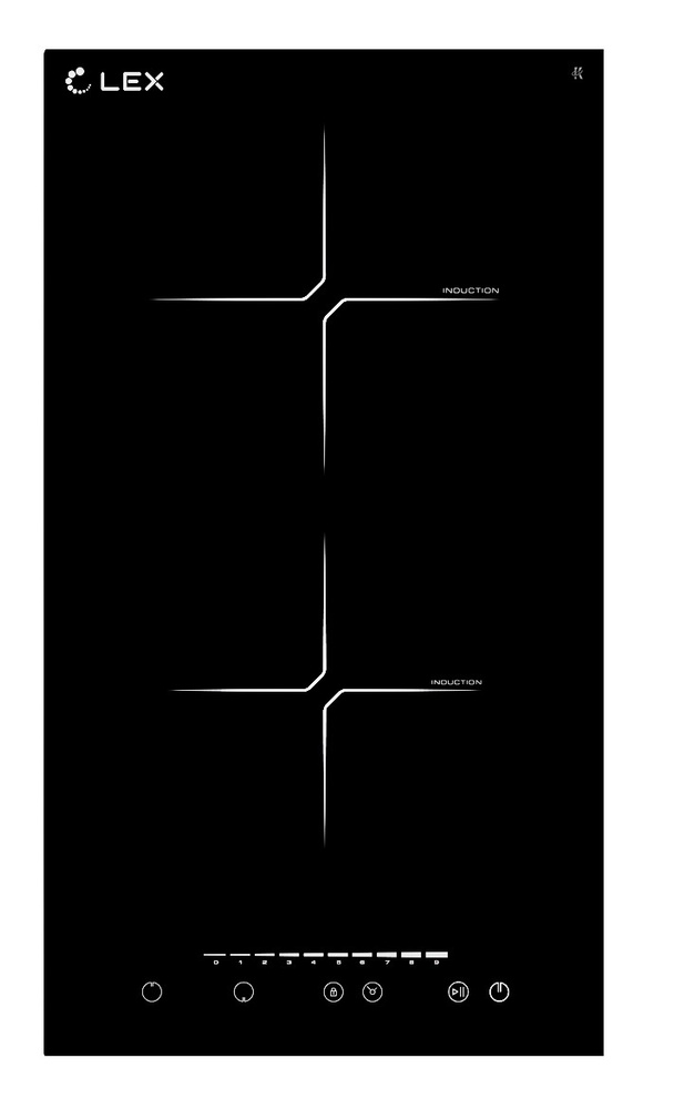 LEX Индукционная варочная панель EVI 320-2 BL, черный, серебристый  #1