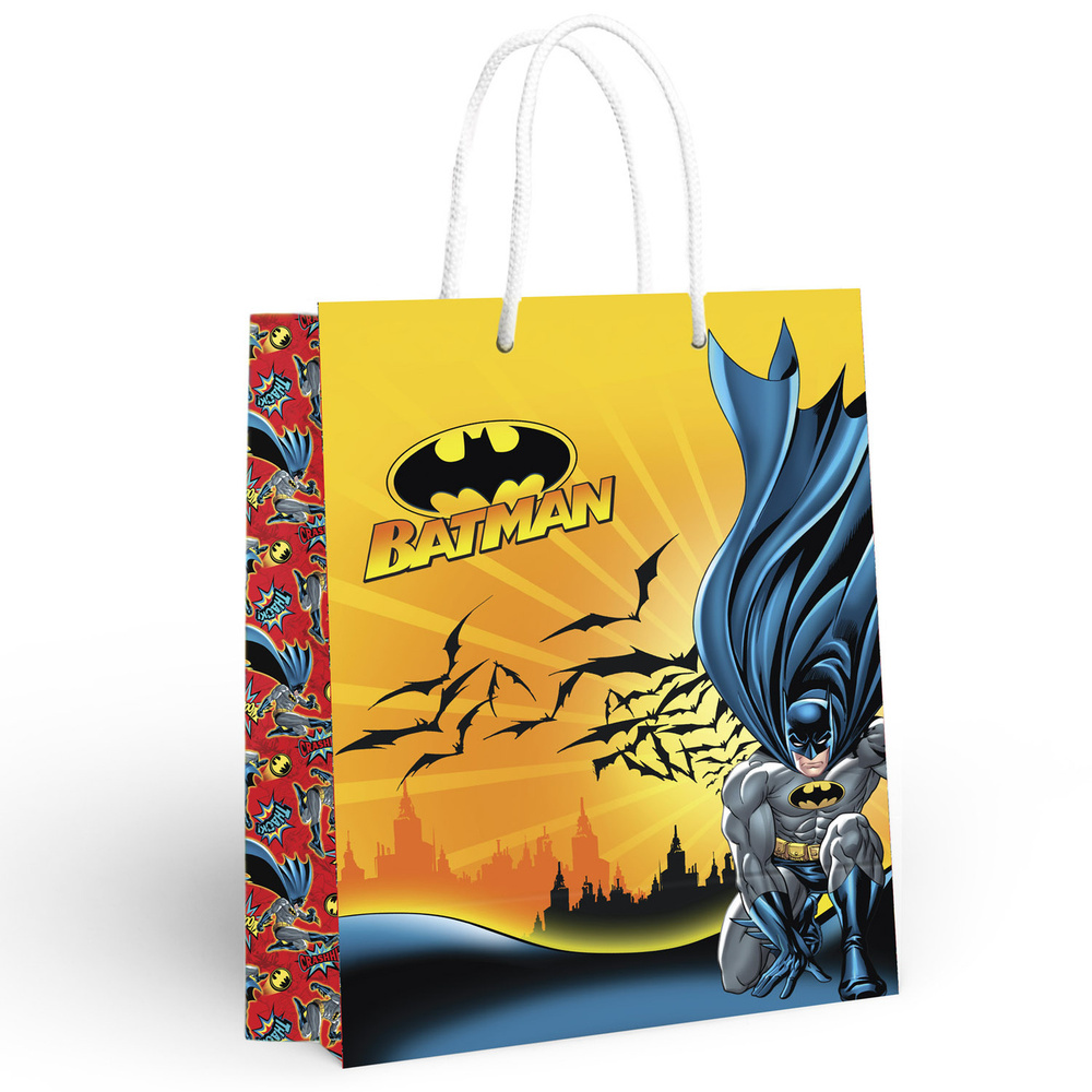 Пакет подарочный ND Play / Batman (Бэтмен), желтый с красным, 250*350*100 мм, бумажный, 286625  #1