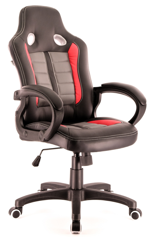Everprof Игровое компьютерное кресло, Экокожа, черно/красно/серый  #1