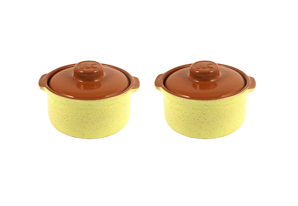Горшок-сотейник для запекания в духовке, форма для выпечки, жульена, 0,4л "ColorLife" набор 2шт, керамика #1