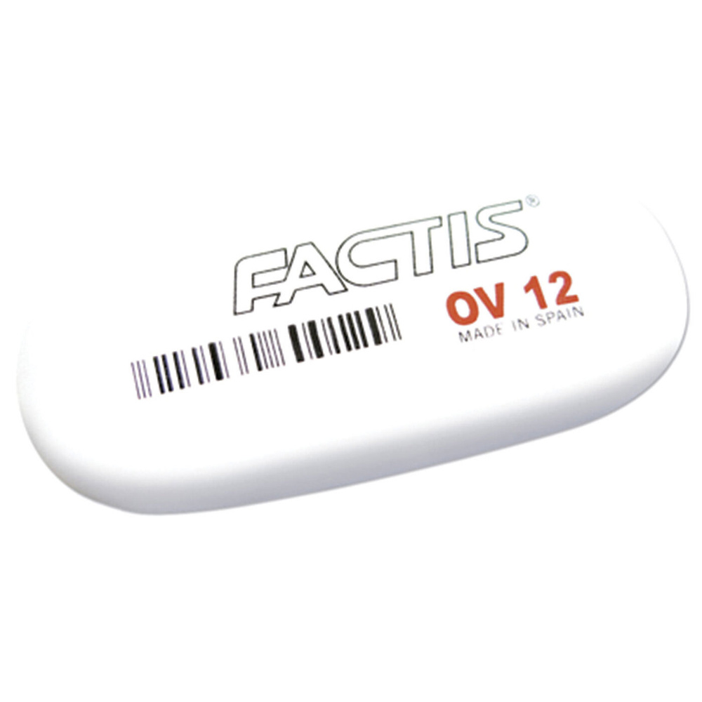 Ластик большой FACTIS OV 12 (Испания), 61х28х13 мм, белый, овальный, CMFOV12. Комплект - 12шт.  #1