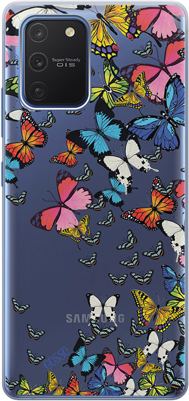 Ультратонкий силиконовый чехол-накладка для Samsung Galaxy S10 Lite с 3D принтом "Magic Butterflies" #1