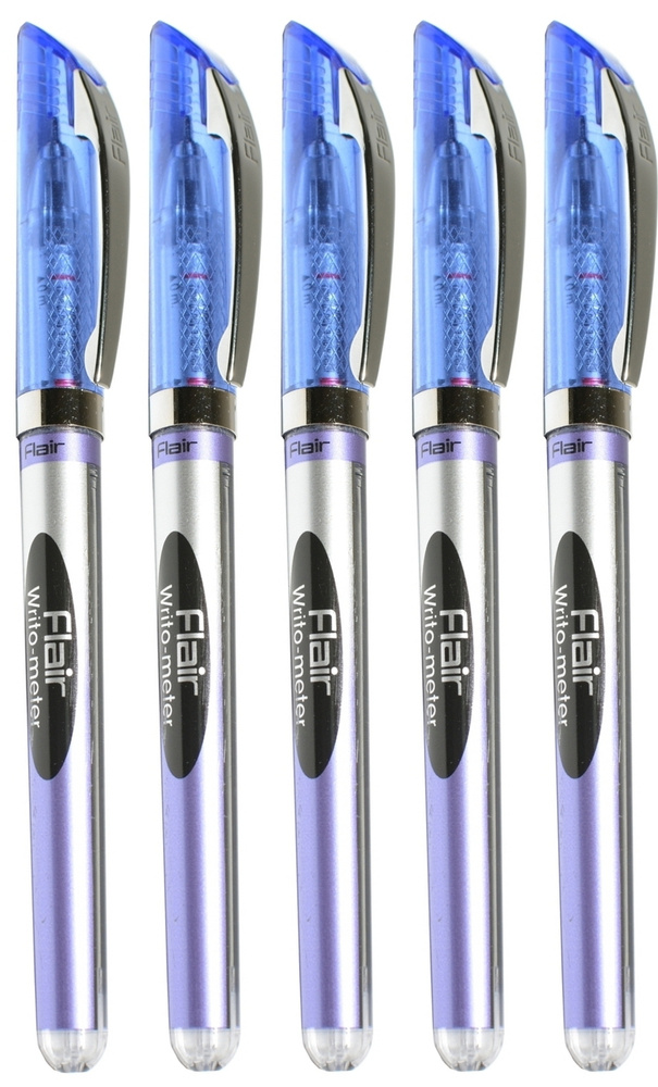 Набор шариковых ручек 5 штук синие Flair Writo-Meter 0,5 мм пишет 10 км длина письма каждой ручки 10000 #1
