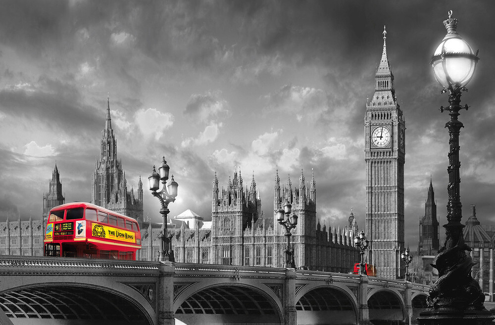 Фотообои на стену W+G Bus on Westminster Bridge 1,75 х 1,15 м бумажные #1