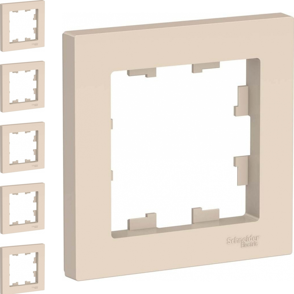 Рамка Schneider Electric AtlasDesign одноместная универсальная бежевая (комплект из 5 шт.)  #1