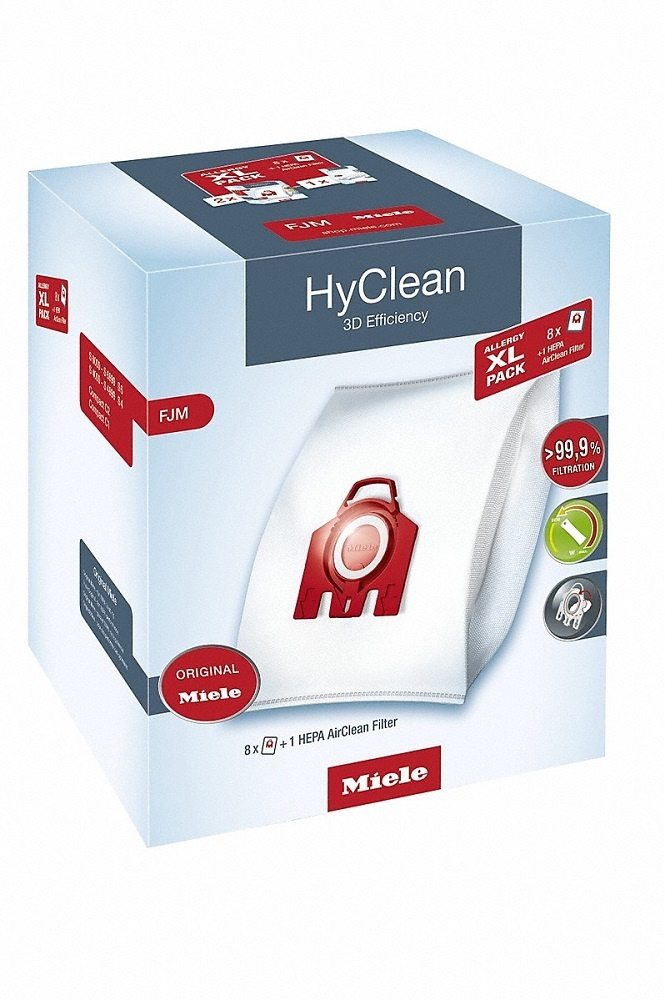 Мешки пылесборники синтетические Miele Allergy XL Pack 2 HyClean FJM + фильтр HA50 для пылесосов S4, #1