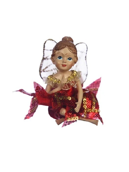 Рождественская декорация Девочка-Ангелочек 4 дюйма красный  #1
