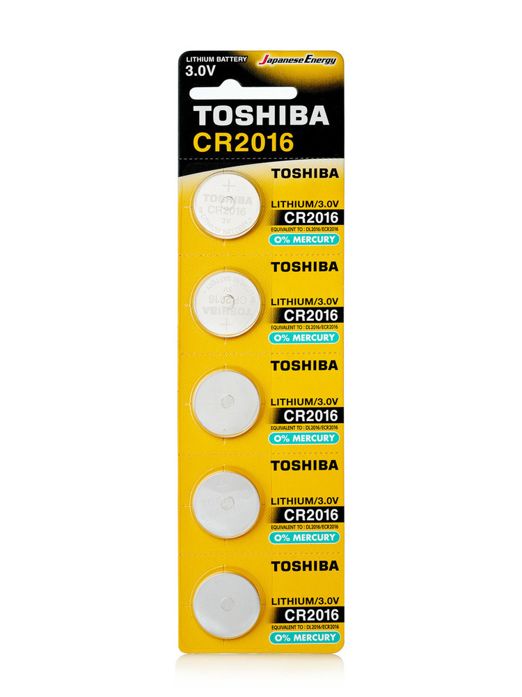 Батарейка литиевая CR-2016 Toshiba 5шт #1