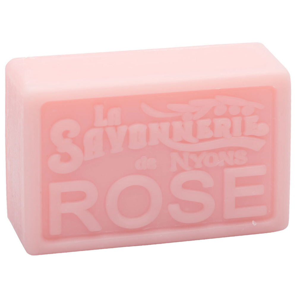 Твердое мыло для рук и тела с розой, прямоугольное 100 гр. La Savonnerie de Nyons, Франция.  #1