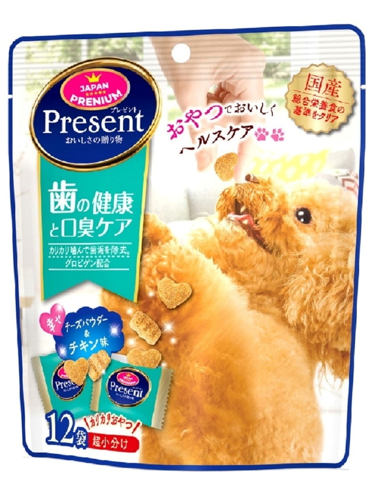 Лакомство для собак Japan Premium Pet PRESENT хрустящее с глобигеном для ухода за полостью рта.  #1