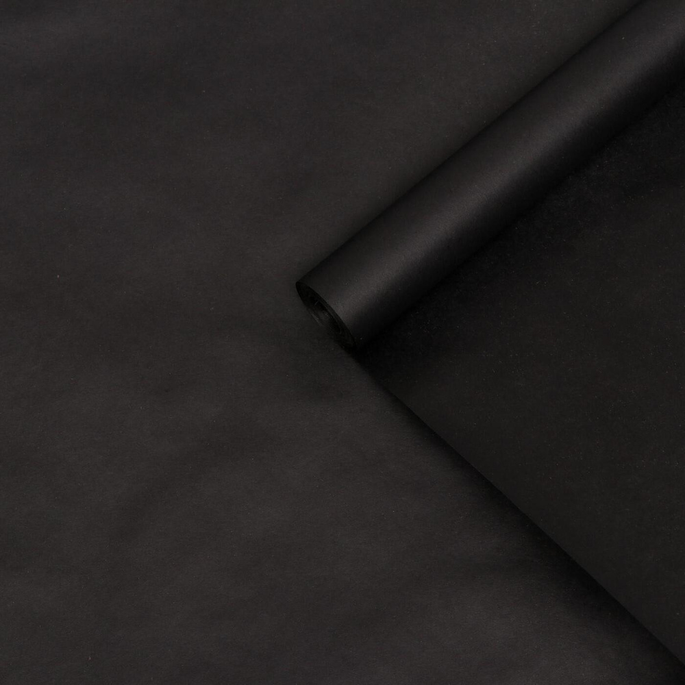 Бумага упаковочная крафт, двусторонняя, "Черный", 0,7 * 10 м, 70 г/м2  #1