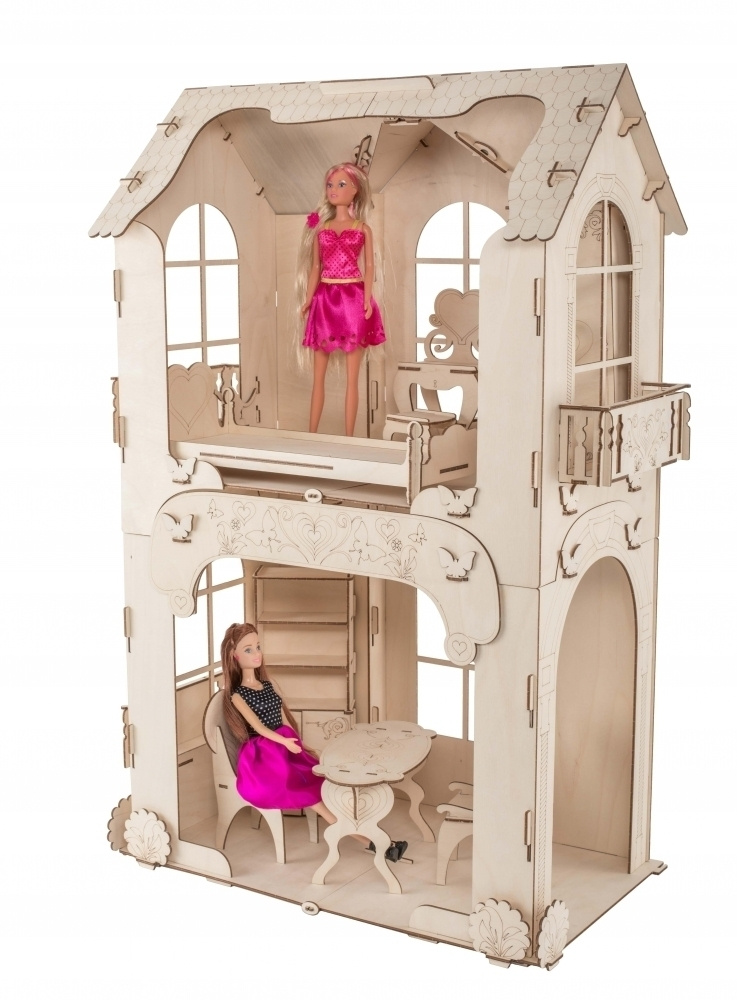Кукольный домик с мебелью, деревянный домик для Барби ХэппиДом "Дом для кукол до 30 см" с мебелью  #1
