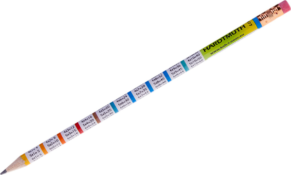 Набор карандашей Koh-i-Noor Таблица умножения, НВ Твердо-мягкие, заточенный, с ластиком, 12 шт  #1