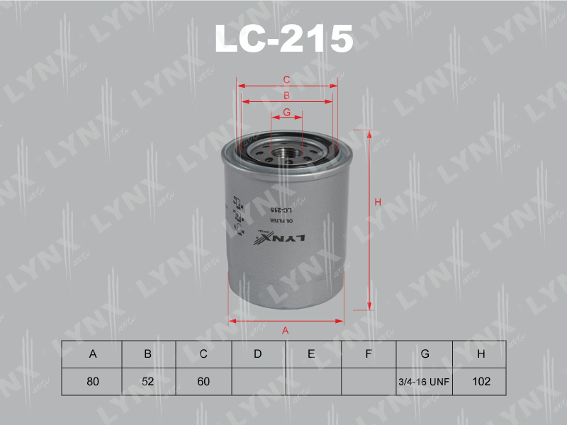 LYNXauto Фильтр масляный арт. LC-215, 1 шт. #1