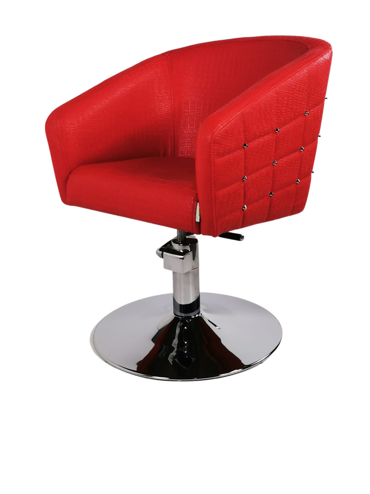 Парикмахерское кресло "Гламрок", Красный, Гидравлика диск  #1
