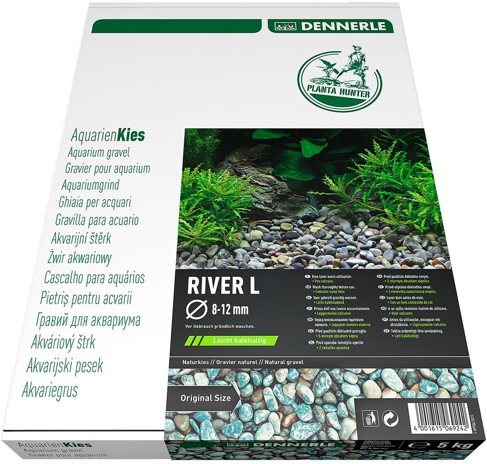 Грунт для аквариума Dennerle Nature Gravel PlantaHunter River L серый 8 - 12 мм 5 кг  #1