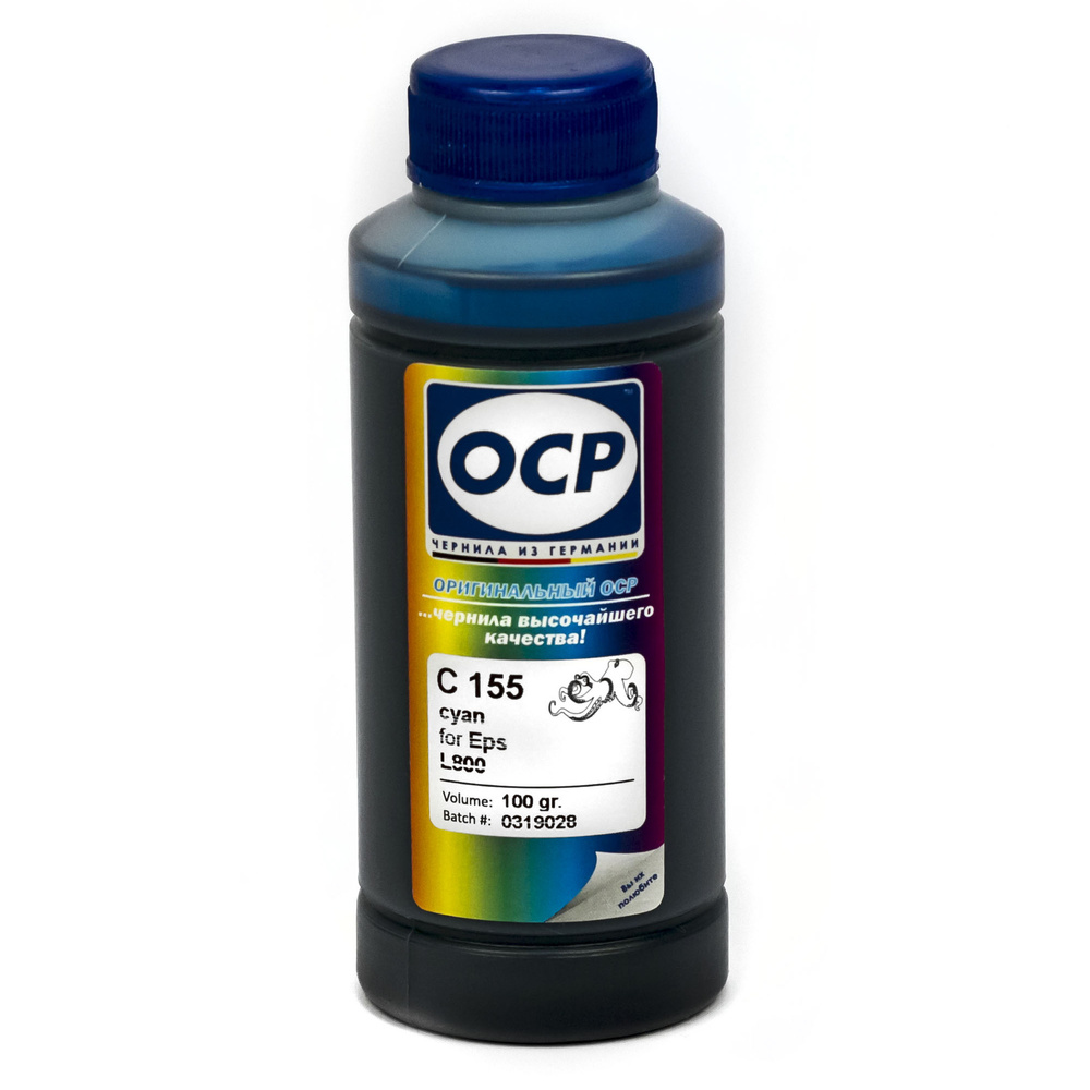 Чернила OCP C 155 голубые для Epson T673, T664, 101, 103 принтеров L100, L110, L120, L132, L200, L222, #1