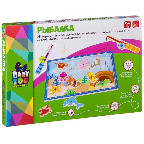 Игр. дерев., РЫБАЛКА, Bondibon, 29.5 22 0.8 см., арт. TKF040 #1