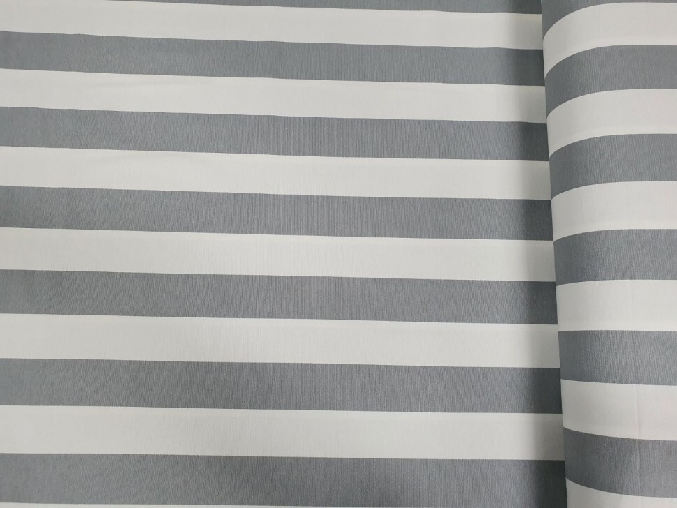 Ткань DUCK с водоотталкивающей пропиткой, 100*180 см, принт Полоска крупная цвет серый  #1