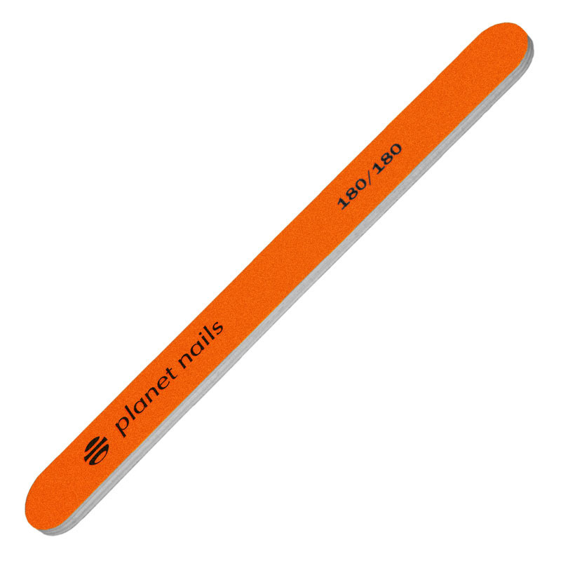 PLANET NAILS, Пилка для ногтей стандартная неоново-оранжевая, 180/180  #1