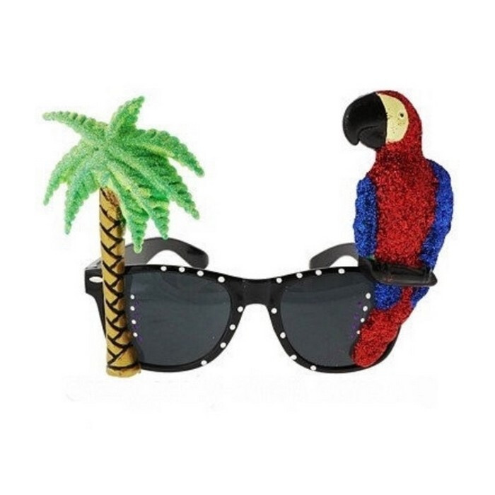 Очки карнавальные "Попугай и пальма" гавайская вечеринка  #1