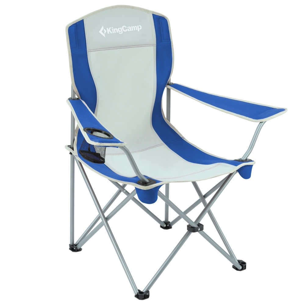 Кресло туристическое раскладное со спинкой KingCamp KC3818 Arms Chair In Steel, цвет: синий  #1
