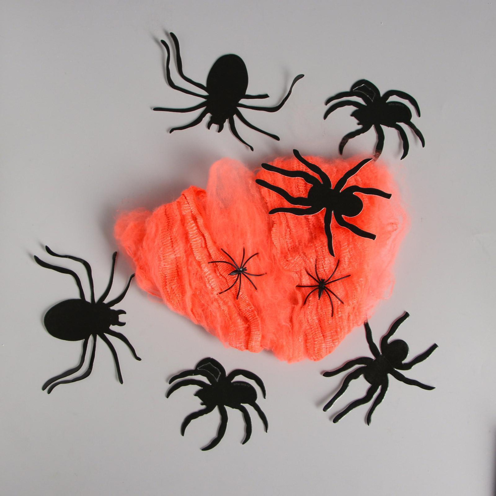 Карнавальный набор Паучки, паутина, фигурки пауки #1