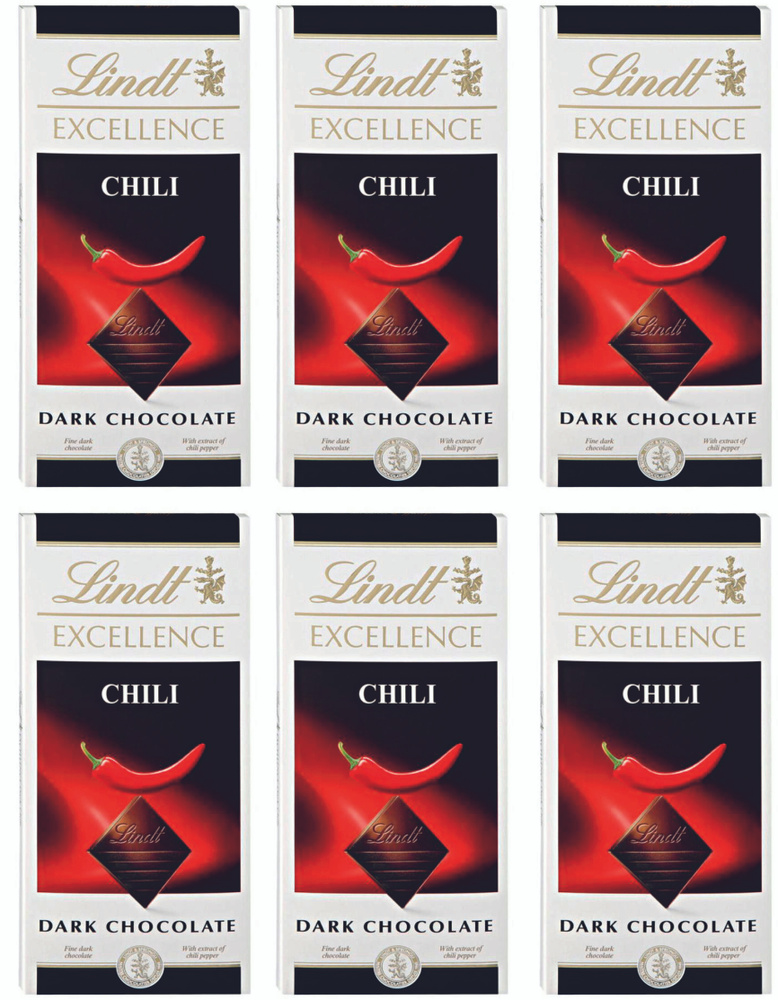  Lindt Excellence Шоколад темный с перцем чили 100г, 6 штук #1