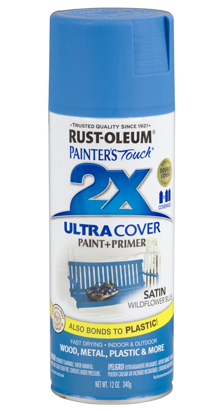 Аэрозольная краска полуматовая Rust-Oleum PainterS Touch 2X Ultra Cover Быстросохнущая, Алкидно-акриловая, #1