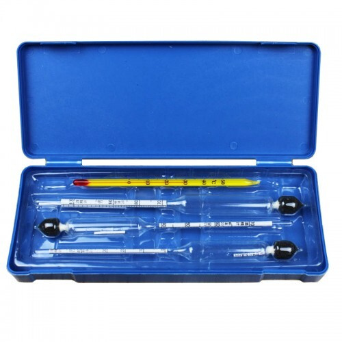 Профессиональный набор ареометров-спиртометров "АСП-3" (0-100%) и термометра в пластиковом футляре  #1