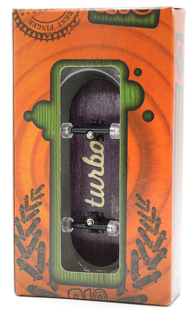 Фингерборд Турбо П10 Гравировка фиолетовый / пальчиковый скейт / деревянный профессиональный для трюков #1
