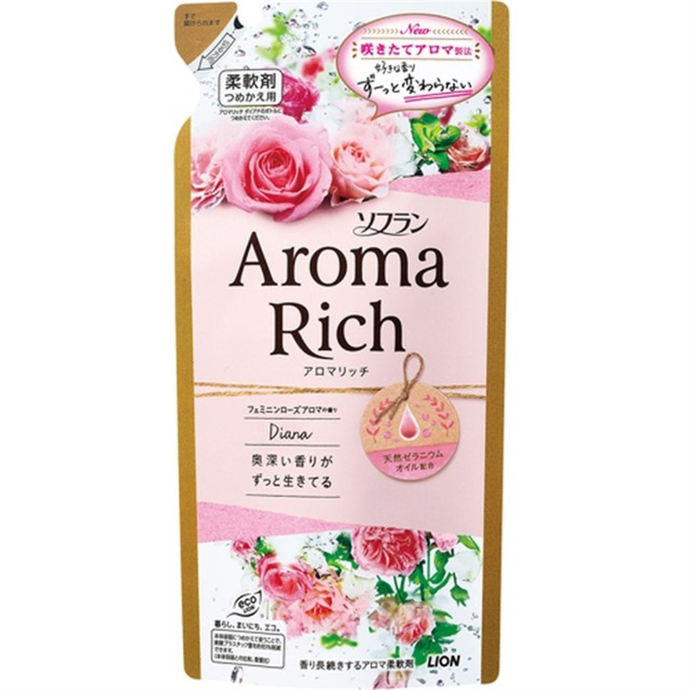 Кондиционер для белья Lion Aroma Rich Diana с ароматом натуральных масел, запасной блок 400мл  #1